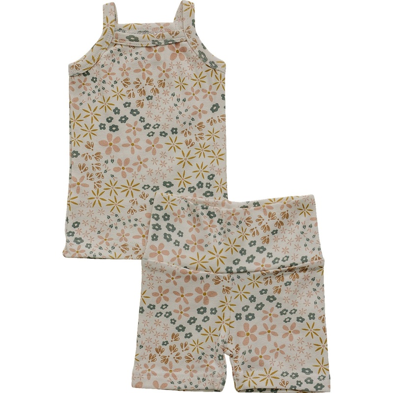 Spring Floral Tank + Biker Short Set 0-3
