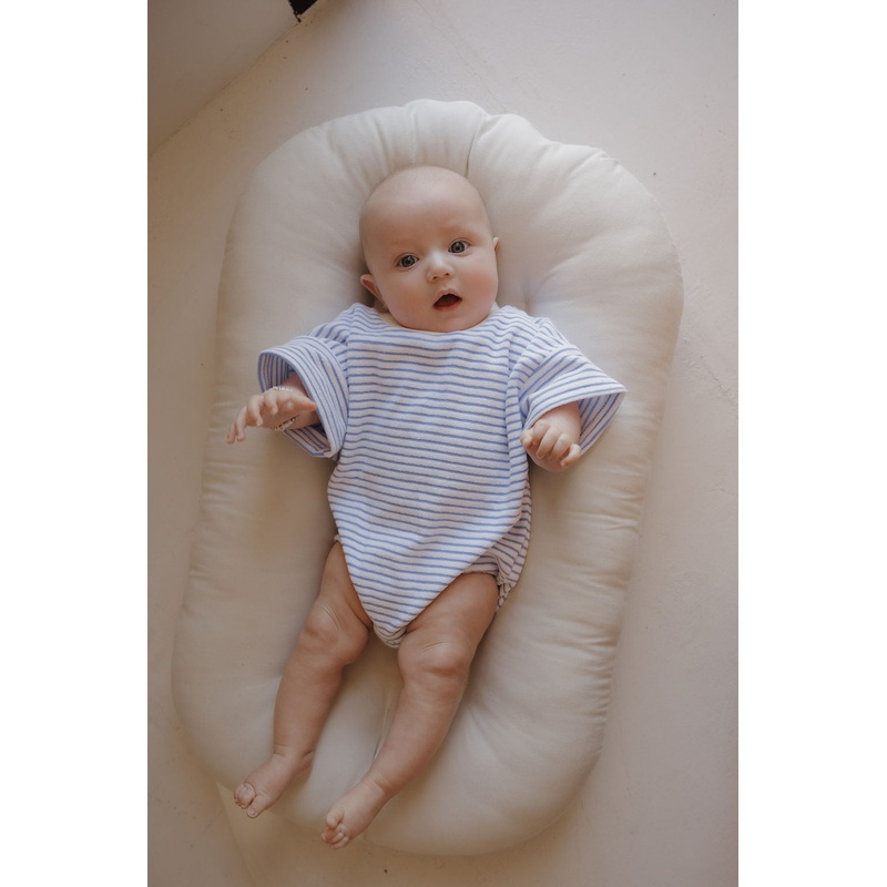 Terry T-Shirt Romper | Ocean Stripe Newborn