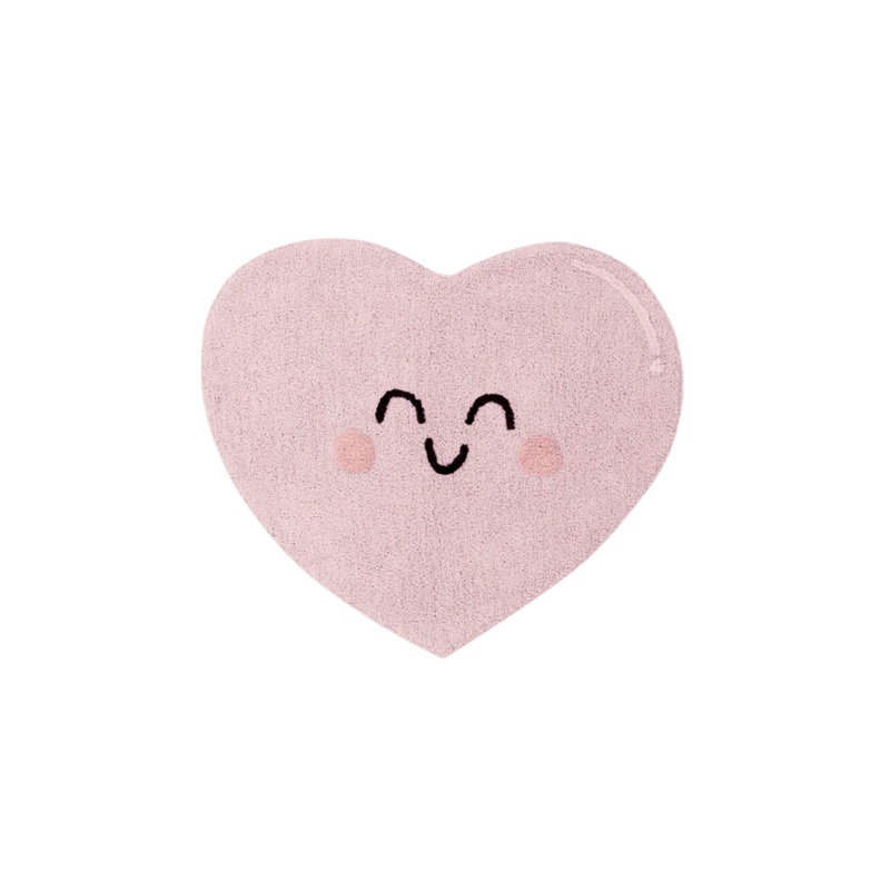 WASHABLE RUG HAPPY HEART 90 x 105 cm Pink