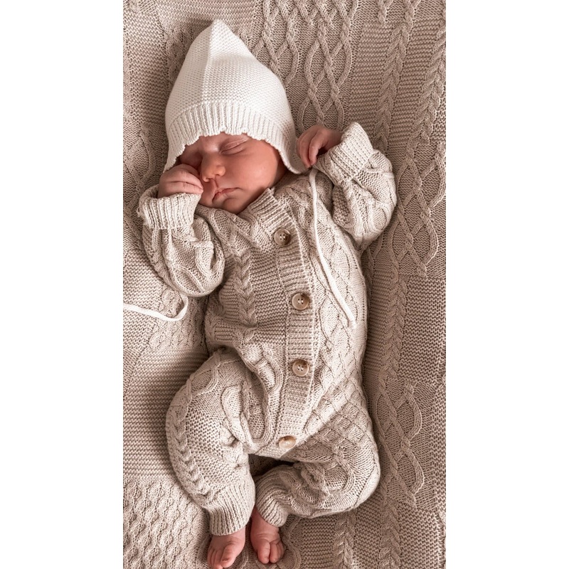 Luna + Luca Mixed Knit Jumpsuit Newborn