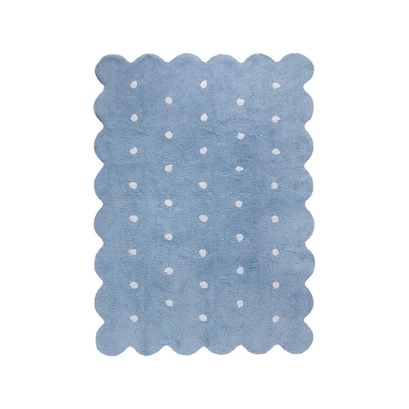 WASHABLE RUG BISCUIT BLUE 120 x 160 cm BLUE