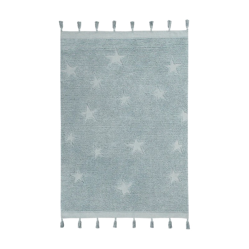 WASHABLE RUG HIPPY STARS AQUA BLUE 120 x 175 cm Aqua Blue