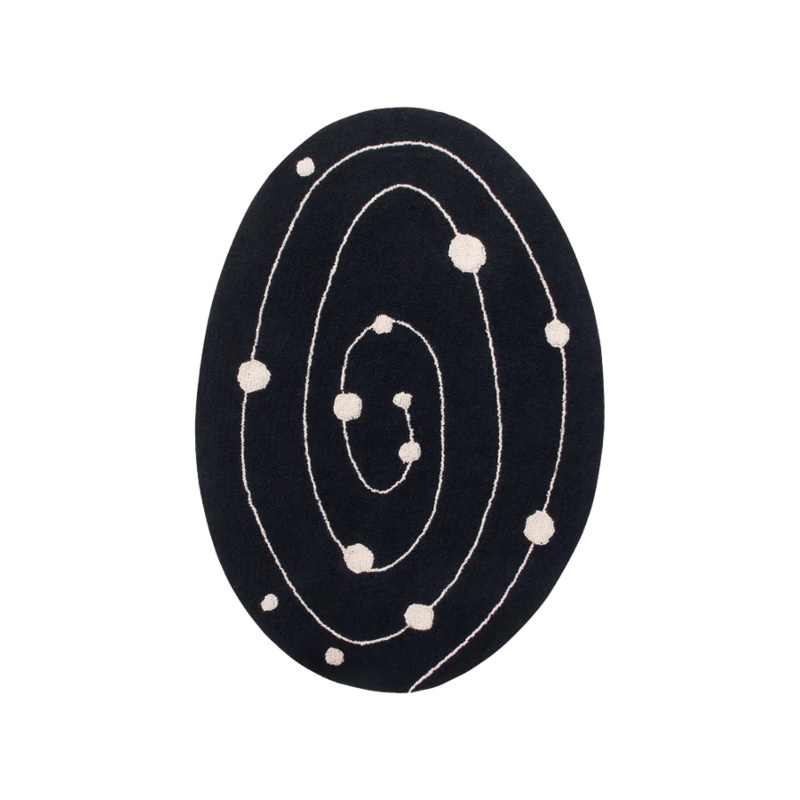 WASHABLE RUG MILKY WAY 140 x 200 cm Black