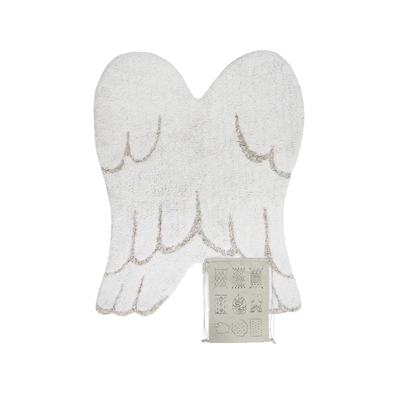 WASHABLE RUG MINI WING 75 x 100 cm White