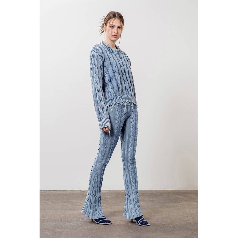 Distressed Trim Sweater XS