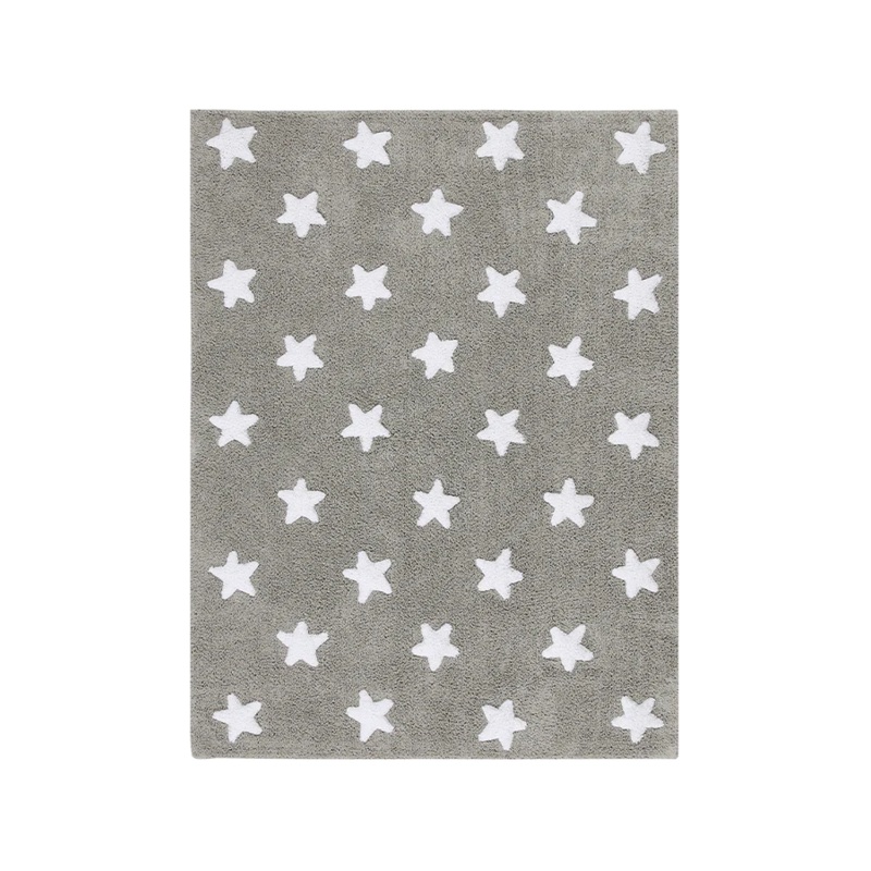WASHABLE RUG STARS GREY 120 x 160 cm Grey-White