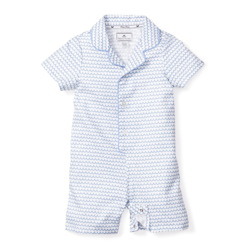 Baby's Twill Summer Romper in La Mer 3/6m