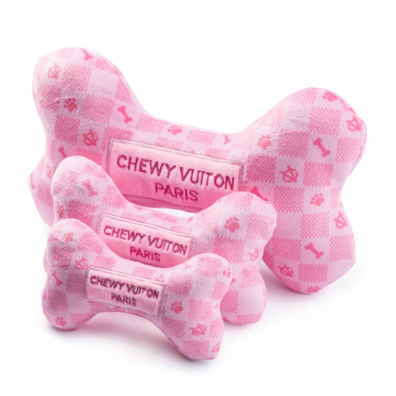 Haute Diggity Dog - Pink Checker Chewy Vuiton Bone by Haute Diggity Dog Small
