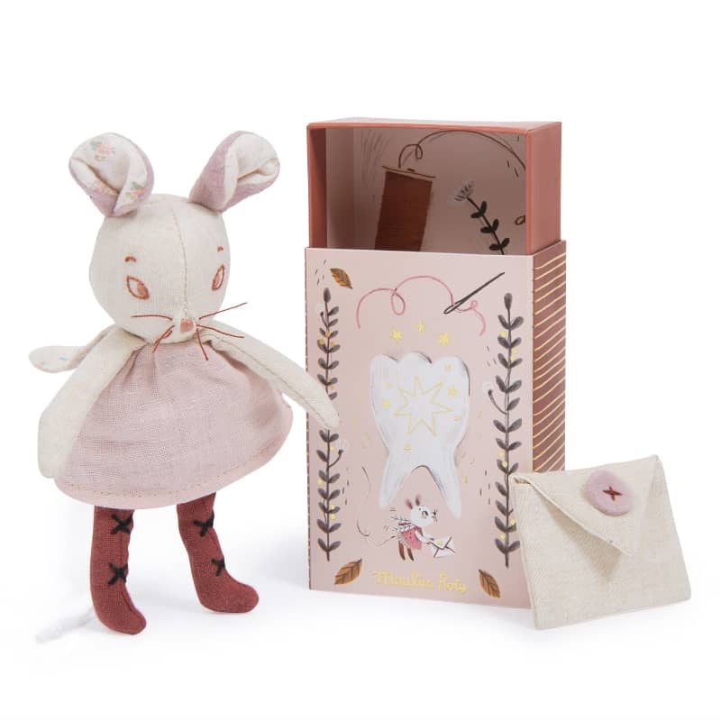 MOULIN ROTY by Speedy Monkey - Tooth Fairy Mouse Souvenir Box - Stuffed Toy