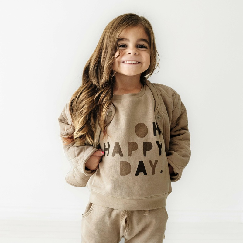 Organic Kids Sweatshirt - Happy Day 0-3M