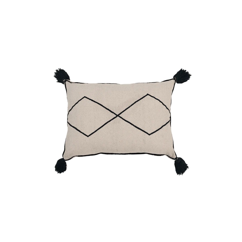 THROW PILLOW BEREBER 55 x 40 cm Natural-Black