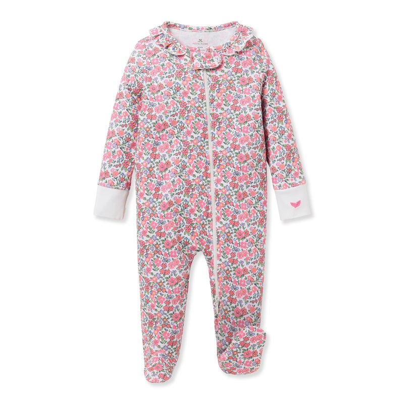 Baby's Pima Snug Fit Romper in Fleurs de Rose 0-3m