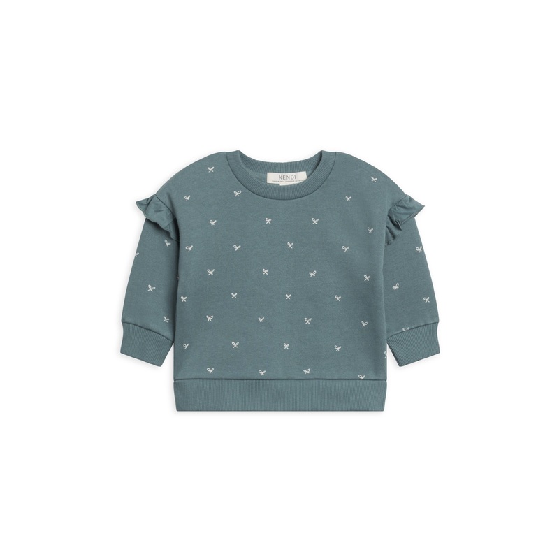 Colored Organics - Abbey Fleece Ruffle Sleeve Pullover 2T