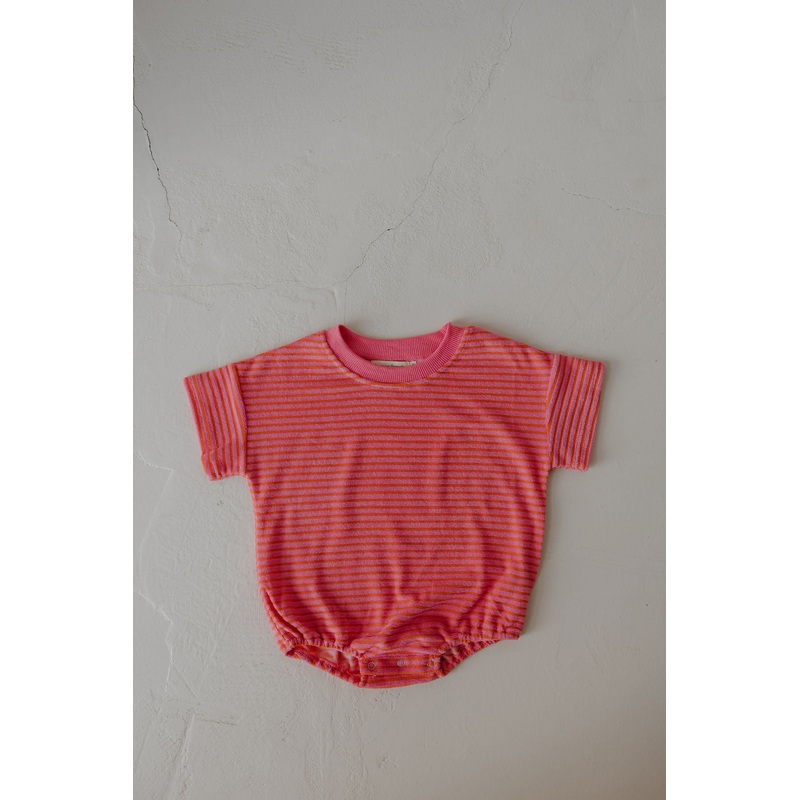 Terry T-Shirt Romper | Strawberry Newborn