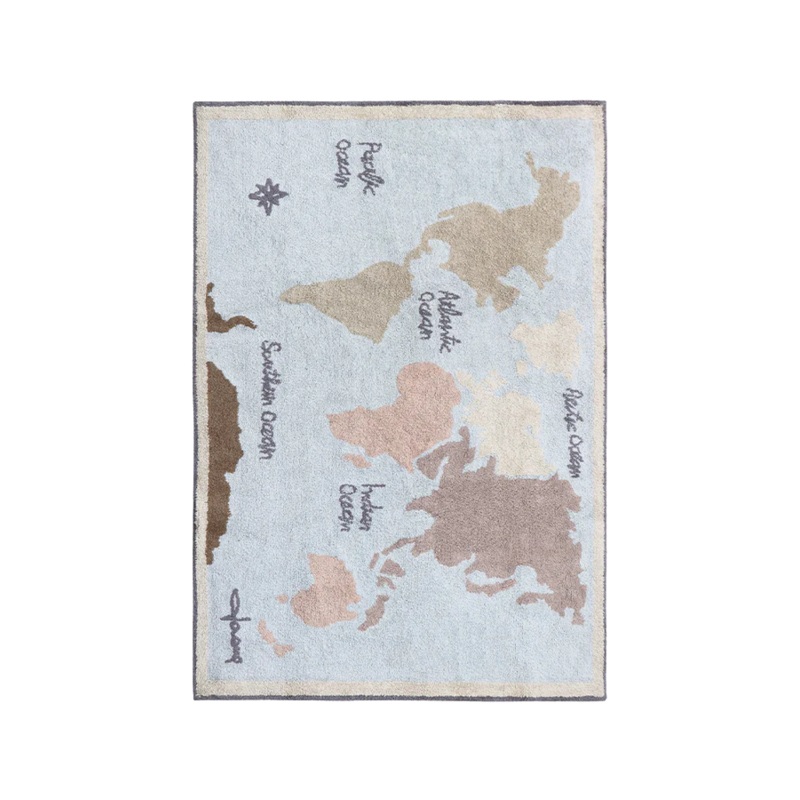 WASHABLE RUG VINTAGE MAP 140 x 200 cm