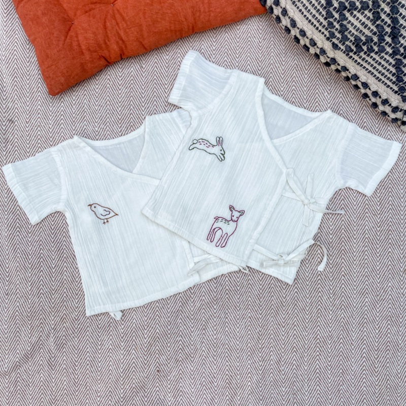The Baby Atelier Short Sleeves Pajama Set - Pink Line Drawing
