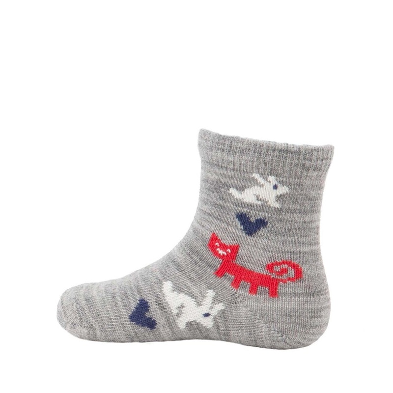 Bengt & Lotta Rabbit Kids Wool Socks Light Grey 30-34