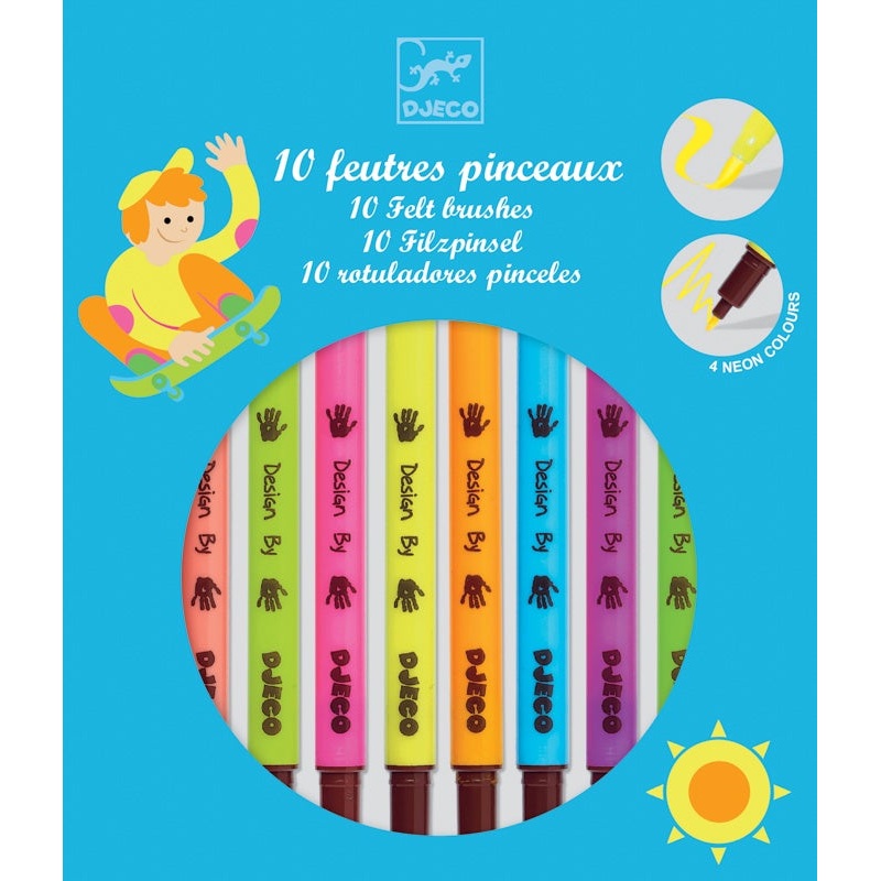 10 Felt Brushes Pop Colours