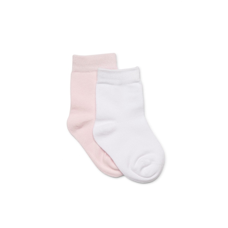 Marquise Girls 2 Pack Pink and White Socks