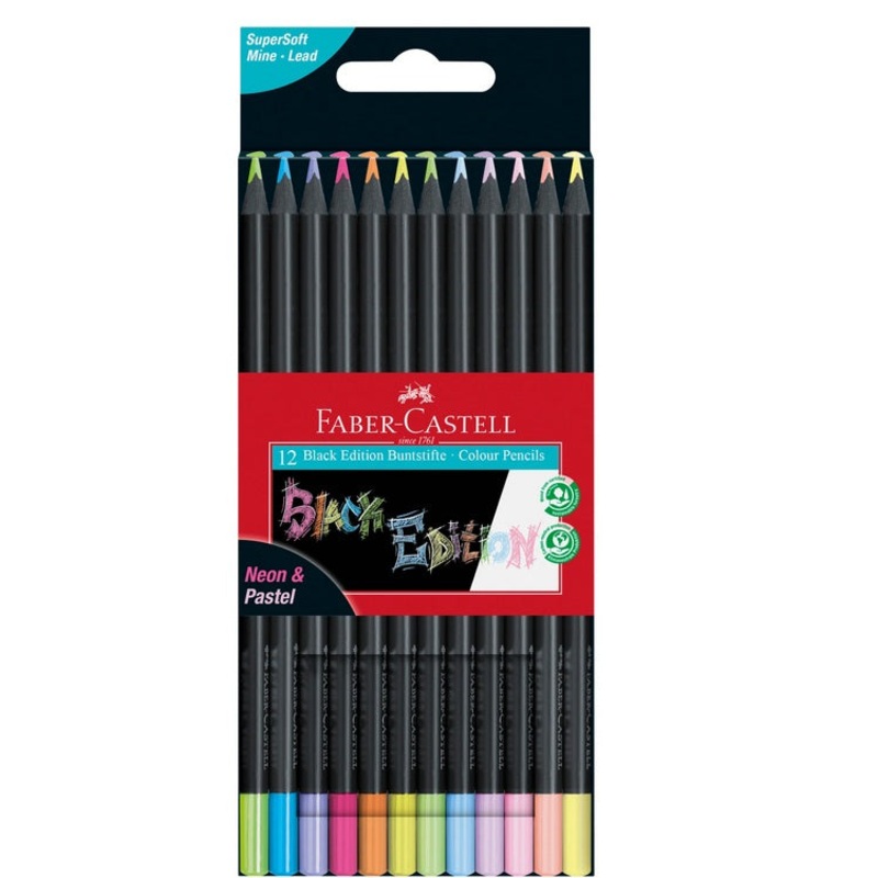 Color Pencils Black Edition Neon + Pastel 12ct Box