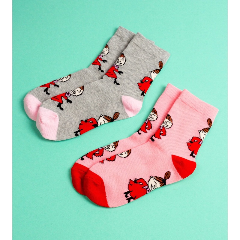 Little My Sock Set Kids Pnk-Gry 33-35