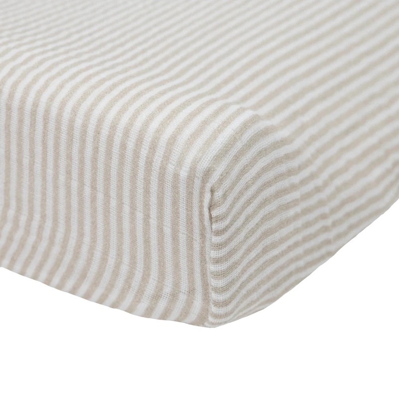 Little Unicorn Organic Cotton Muslin Changing Pad Cover (Sand Stripe)