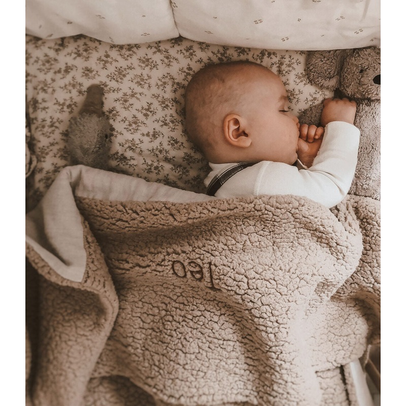 Soft Personalised Teddy Blanket-Beige