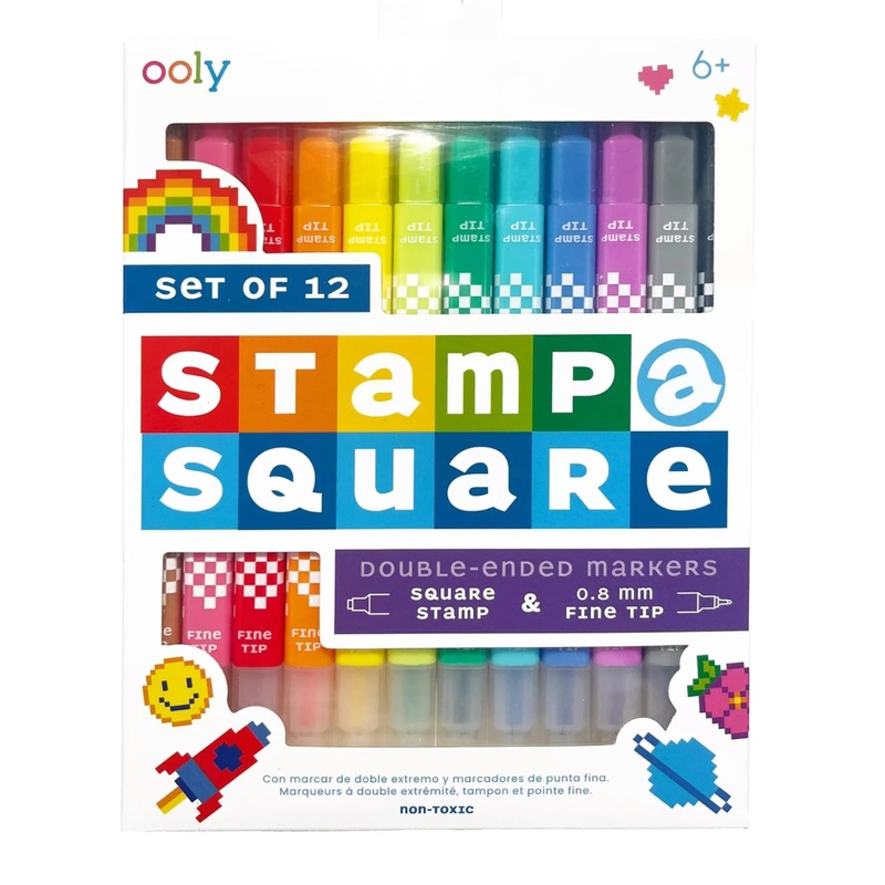 Stamp-A-Square Markers - Set of 12