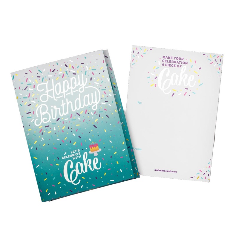 Instacake Card Happy Birthday Teal Vanilla