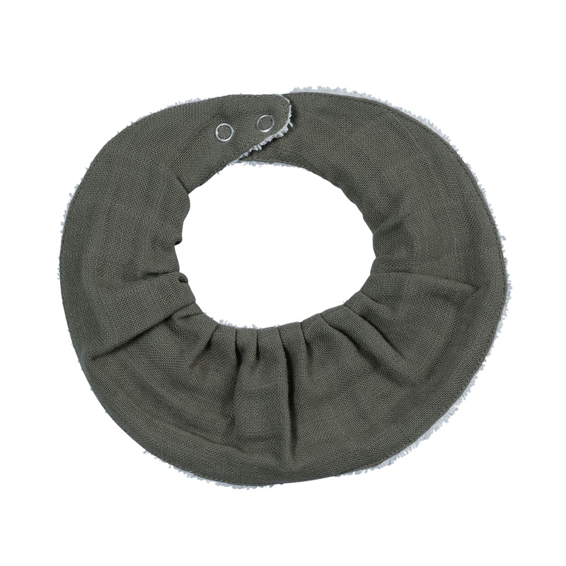 Organic Cotton Ruffle Bib | Olive