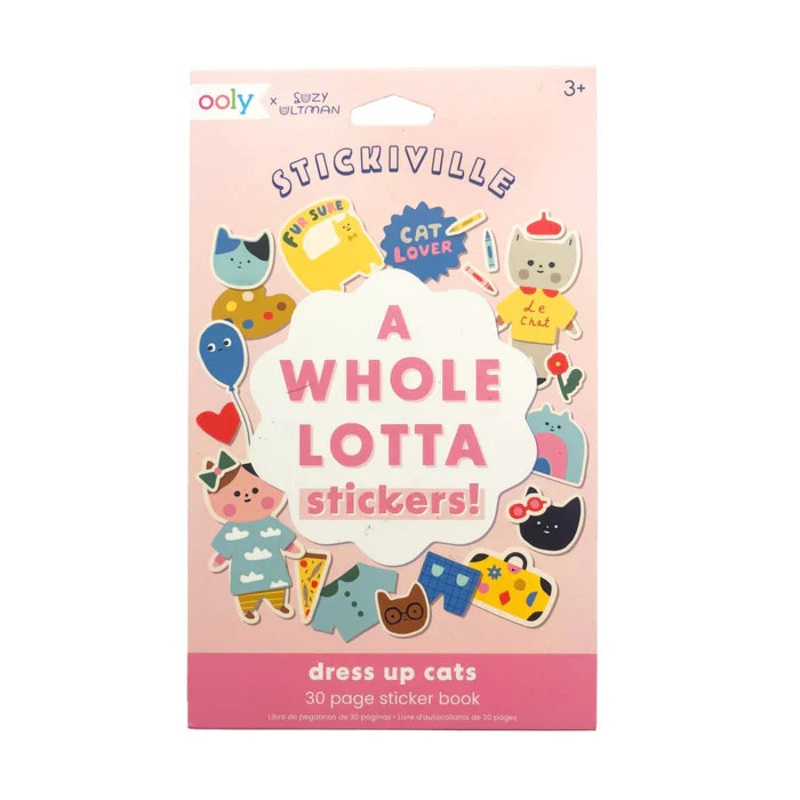 Ooly Stickiville Whole Lotta Stickers 30-Page Sticker Book | Dress Up Cats