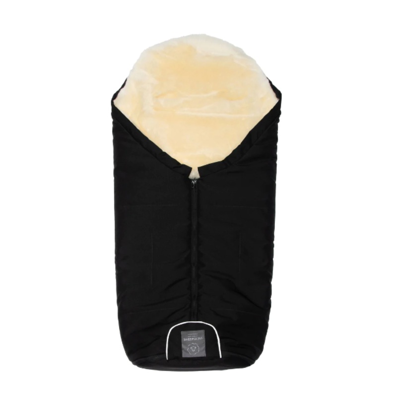 Baby Sheepskin Footmuff-Black