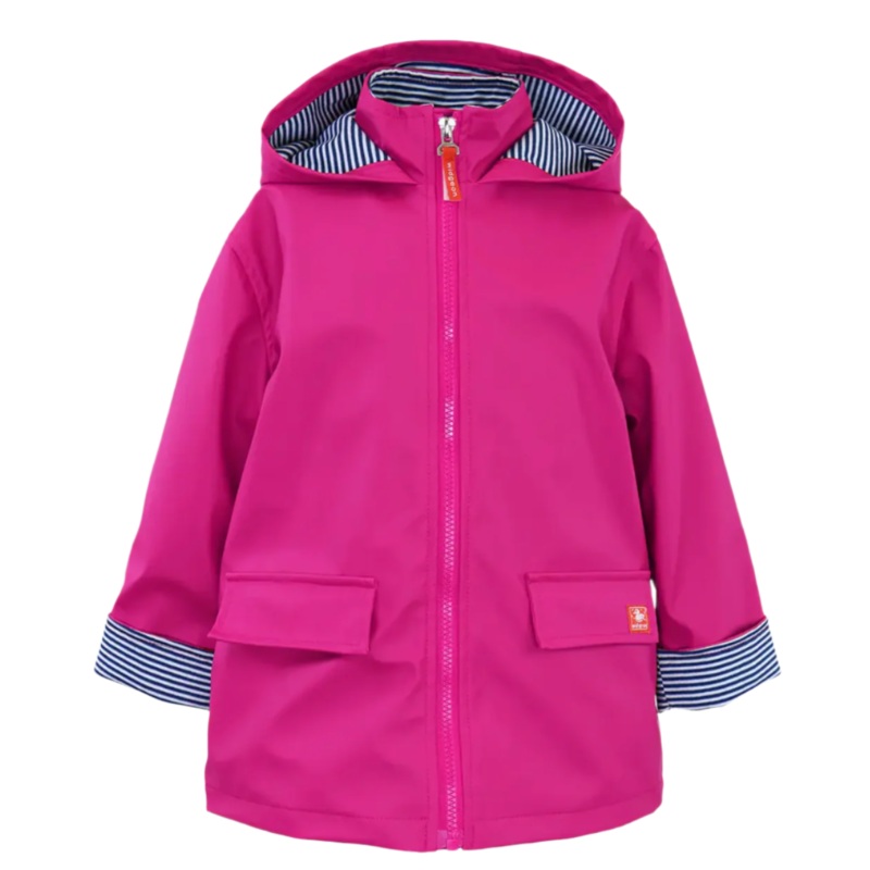 Zipper Raincoat, Deep Pink