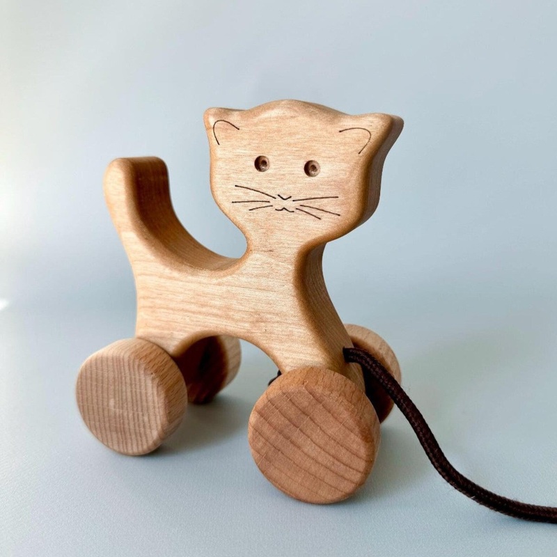 Wooden Pull Along Cat