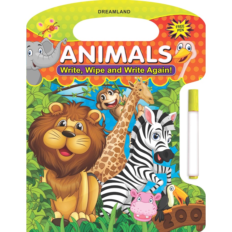 Animals Write and Wipe Book With Free Pen for Kids