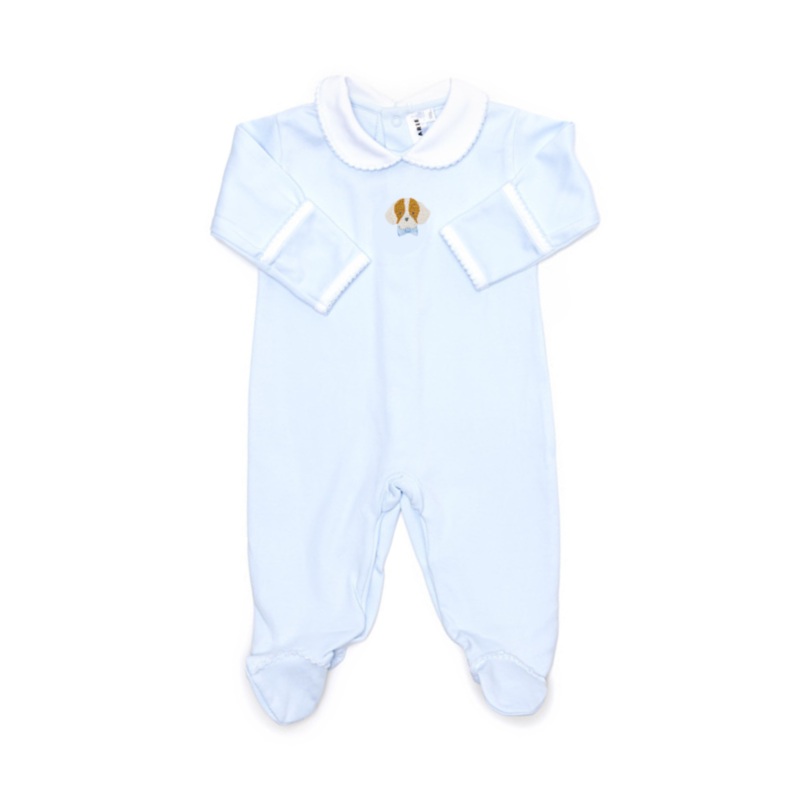Boy's Blue Spotted Puppy Footie