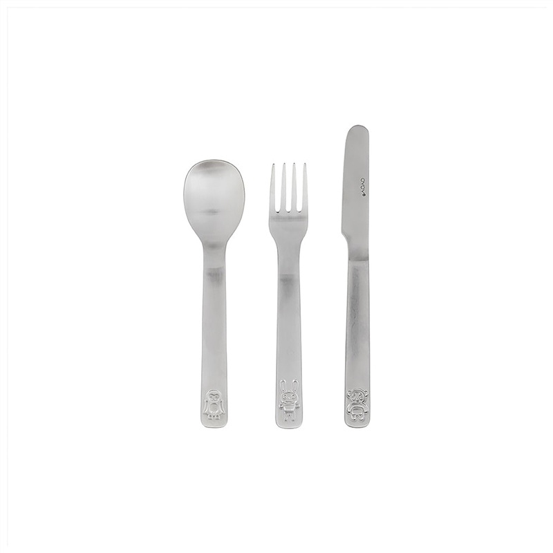 Cutlery Set We Love Animals - Brushed Steel
