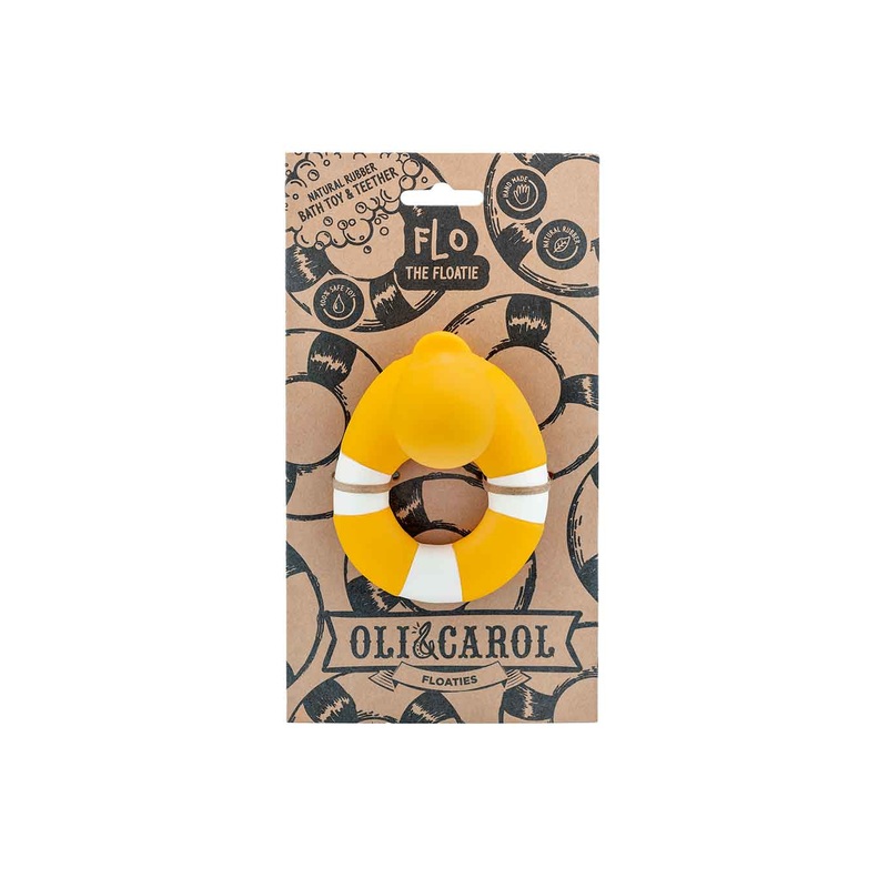 Flo The Floatie Yellow 100% Natural Rubber Teether