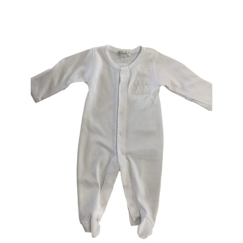 White Footie with Bunny Embroidry