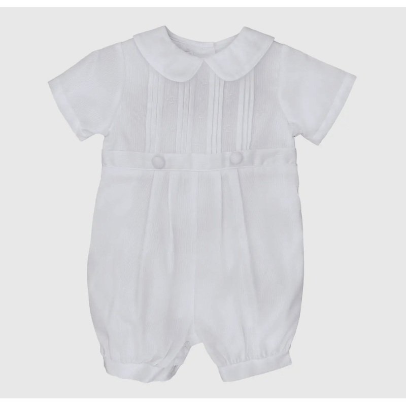 White Christening Knicker & Bonnet with Pin-tucks-Petit Ami