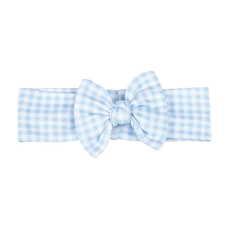 Mini Checks Headband - Blue