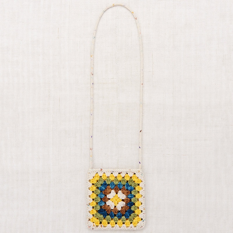 Crochet Big Square Bag in Iris Confetti  by Misha & Puff