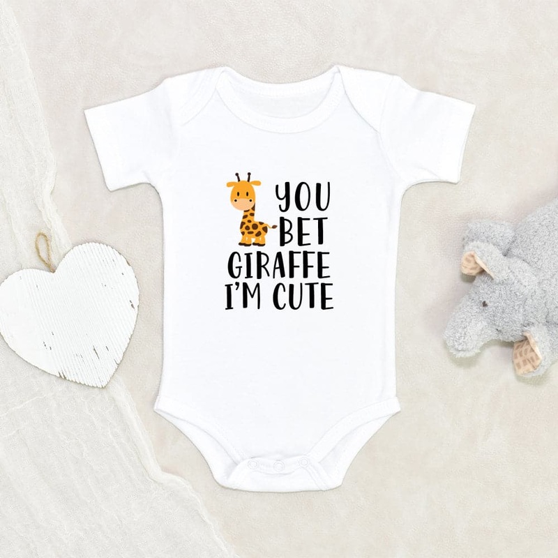 Animal Baby Onesie - Cute Giraffe Baby Onesie - You Bet Giraffe I'm Cute Onesie - Giraffe Baby Clothes - Giraffe Baby Onesie