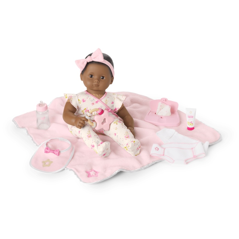 Bitty Baby Doll #1 with black hair Care & Play Set