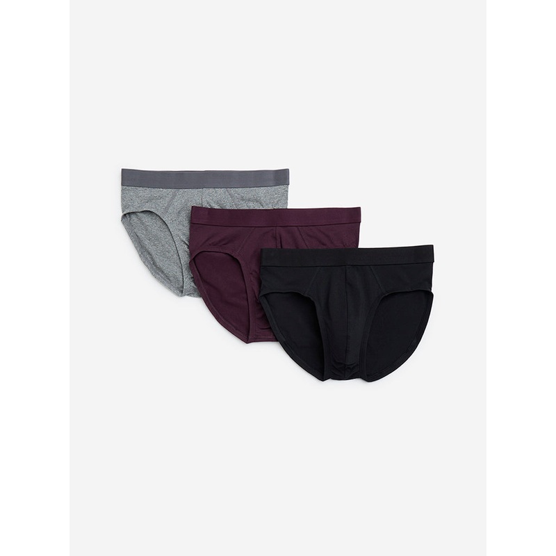 WES Lounge Multicolour Cotton Briefs- Pack of 3