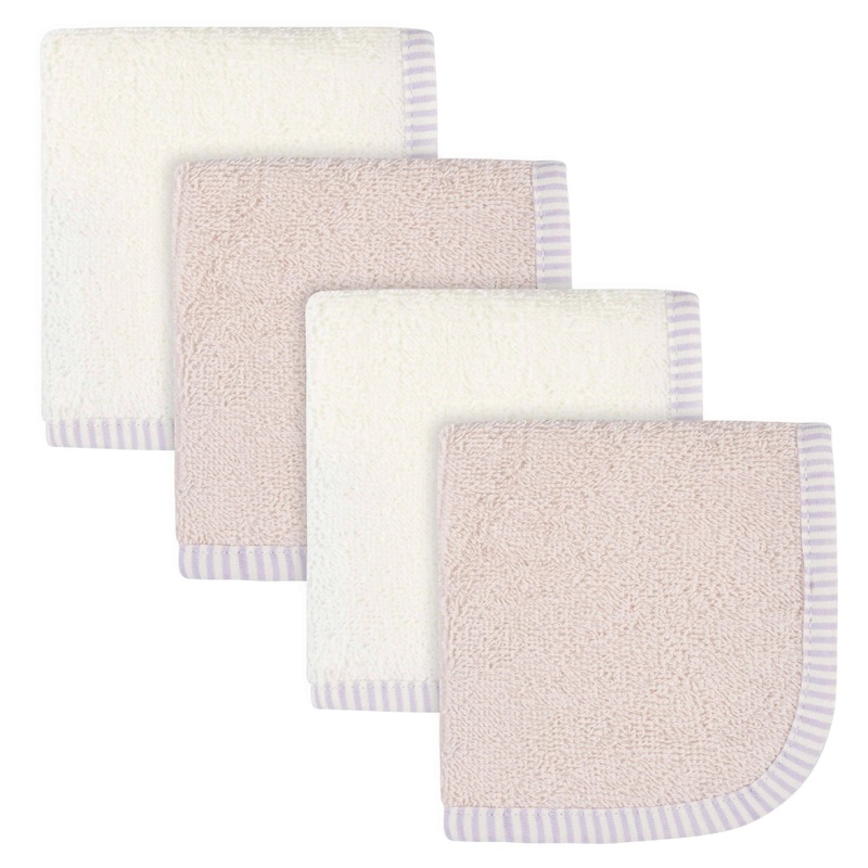 4-Pack Girls Pink Woven Washcloths