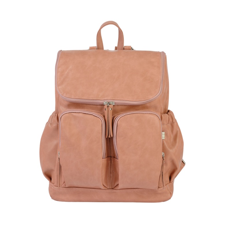 OIOI SIGNATURE NAPPY BACKPACK - DUSTY ROSE FAUX LEATHER