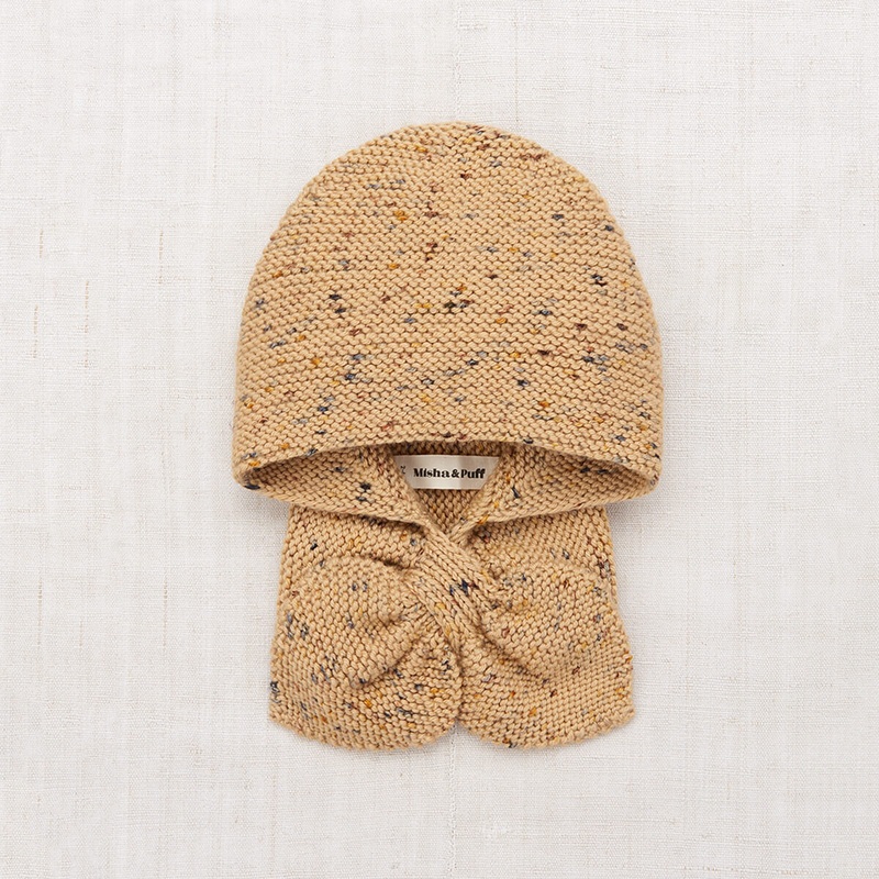 Sledding Hood in Camel Confetti by Misha & Puff