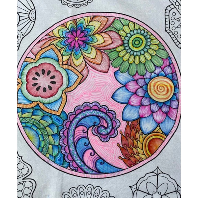 The Coloring Table Colorable Fabric Tablecloth - Mandala