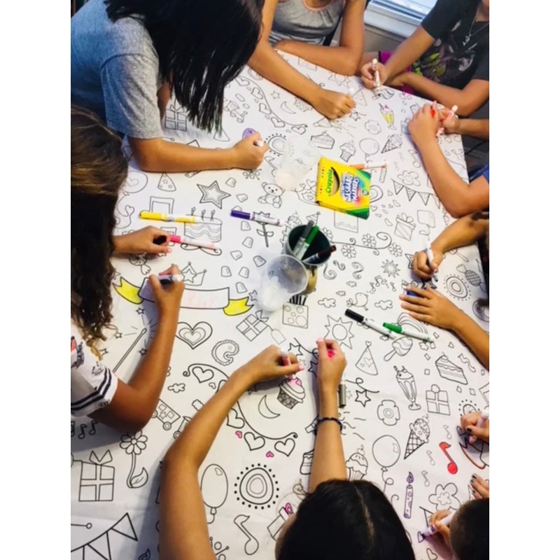 The Coloring Table Colorable Fabric Tablecloth - Oceantime
